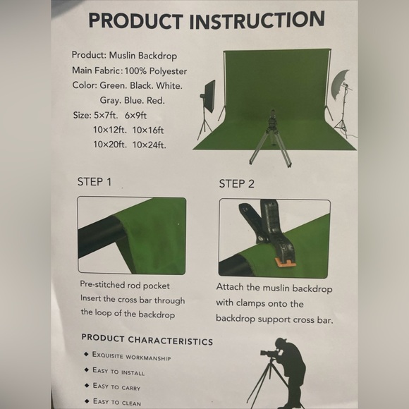 Muslin Backdrop Background 6ftx9ft For Photography Or TV Blue Green - Picture 5 of 5